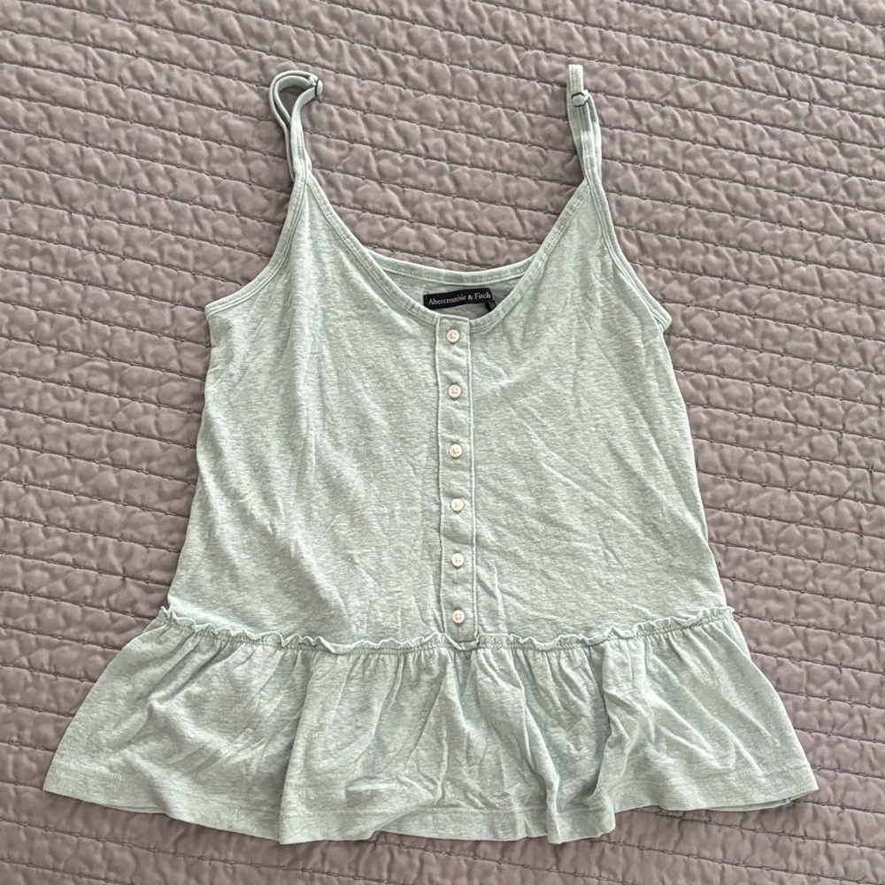Abercrombie Soft Green Peplum Tank, XS, EUC
